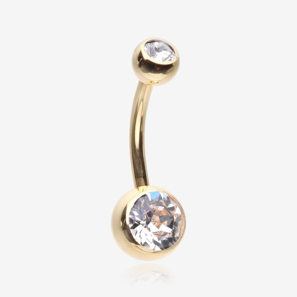 24K Implant Grade Titanium Gold Belly Ring